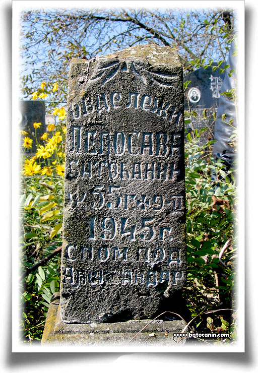 Nadgrobni spomenik na seoskom groblju u Starom Lopašu